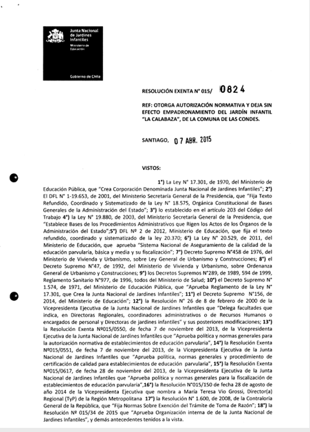 Resolución 824 Junji